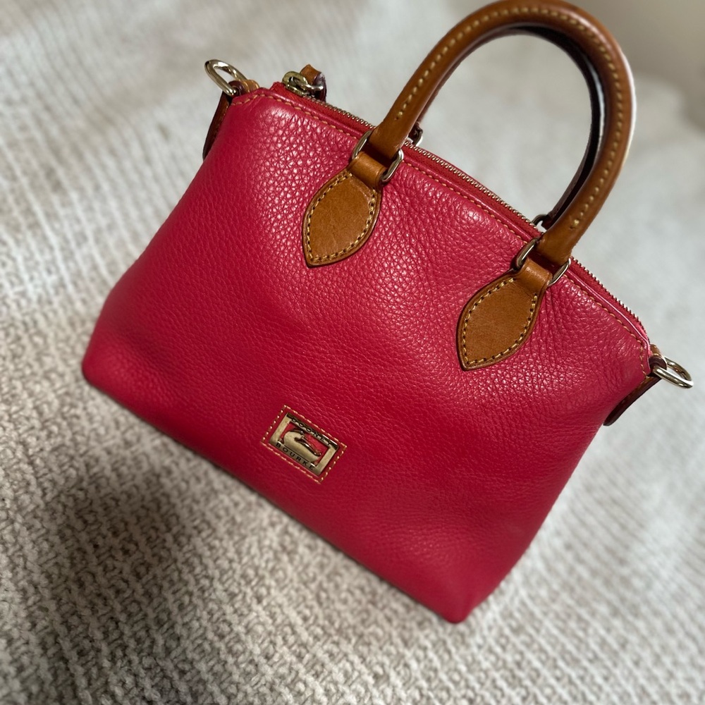 Dooney & Bourke Red and Brown Leather Satchel